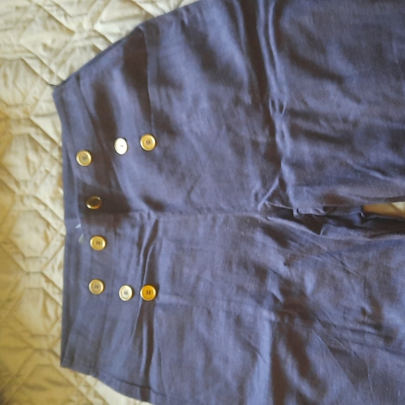 Modcloth Blue Wide Leg Cropped Pants - Size 6 - Picture 2 of 8